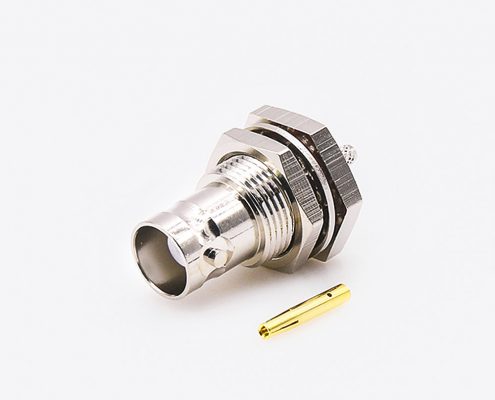 BNC前鎖穿墻防水連接器用于RG174/RG316接線(xiàn)母頭直式壓接