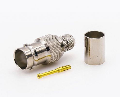 壓接SYV-75-5-1接線(xiàn)的BNC連接器75Ω母頭直式