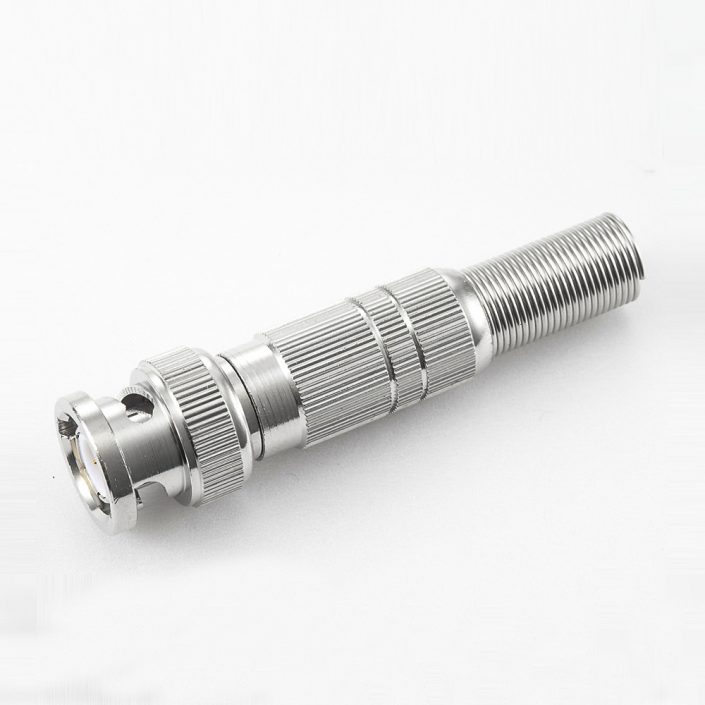 BNC 公頭直式帶彈簧焊接SYV50-5電纜 BNC 公頭直式帶彈簧焊接SYV50-5電纜